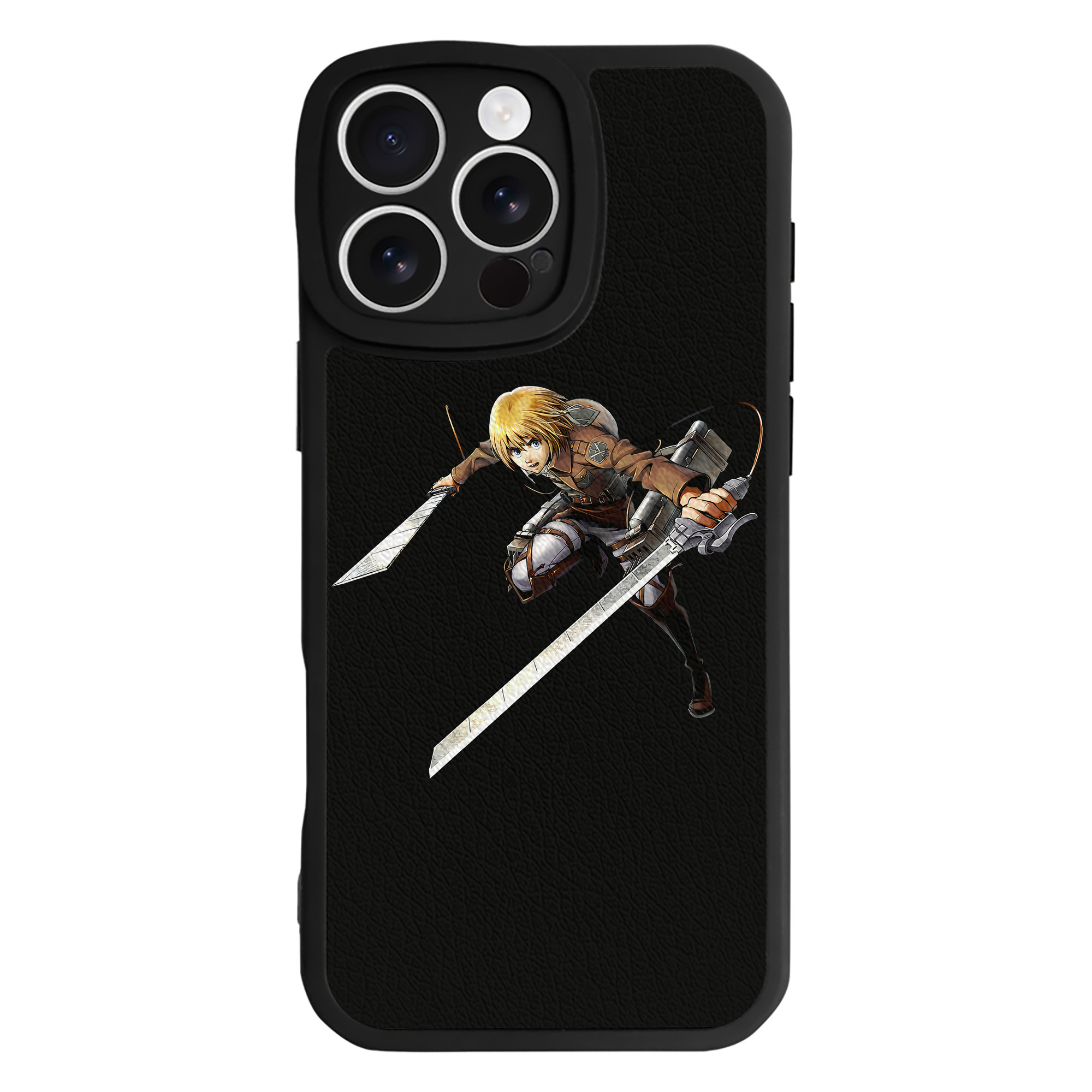 （画像用） 進撃の巨人 アルミン·アルレルト Attack on Titan Armin Arlert 【iPhone 16シリーズ対応】シリコンスマホケース（レザー調） 材質：シリコン